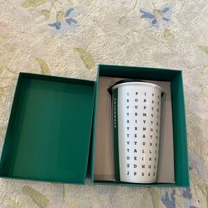 Starbucks White and Green Tumbler